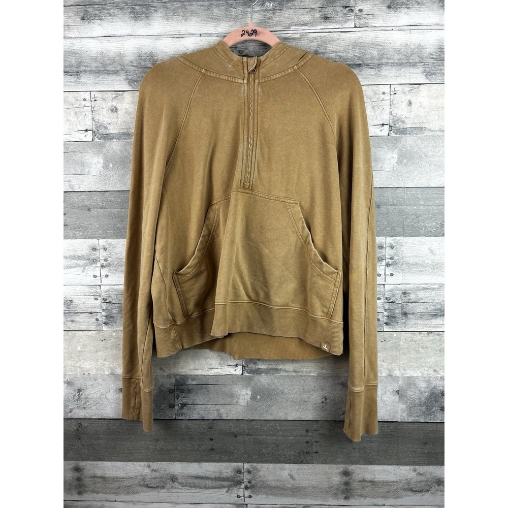 Joy Lab Women's Dark Beige Half Zip Up Hoodie